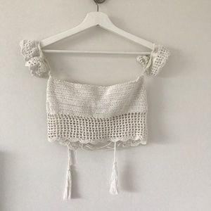The Naked Tiger Crotchet Tie Up Crop Top